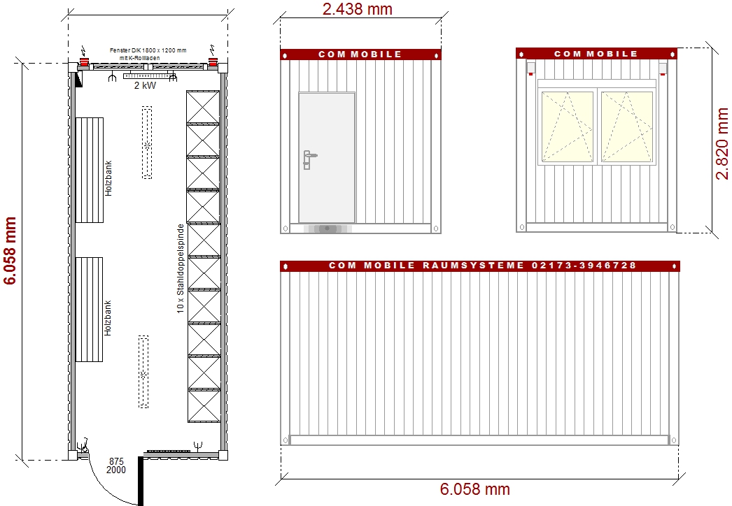COM Mietcontainer Umkleide